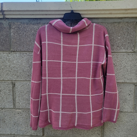 Alison Andrews Small Slide Split Pink Patterned Cowl Neck Sweater - Picture 5 of 7